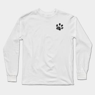 Black doodle paw print Long Sleeve T-Shirt